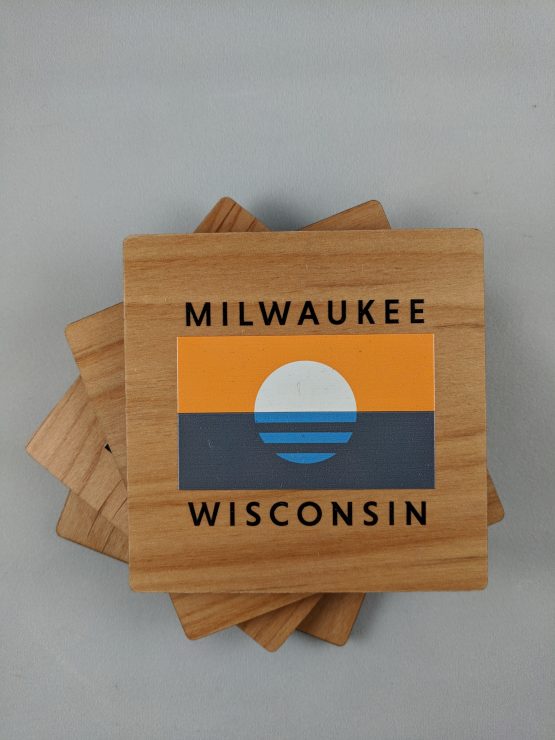 Milwaukee Flag Coaster Set - Color - Image 3