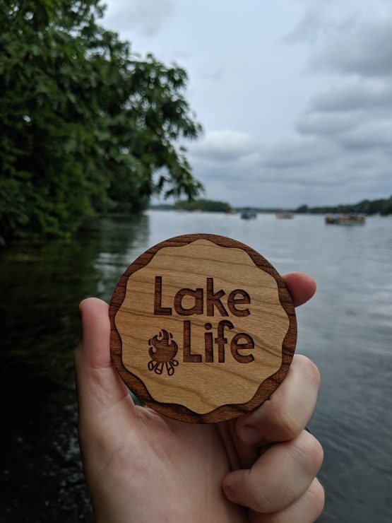 Lake Life Coaster with Fireplace on Okauchee Lake