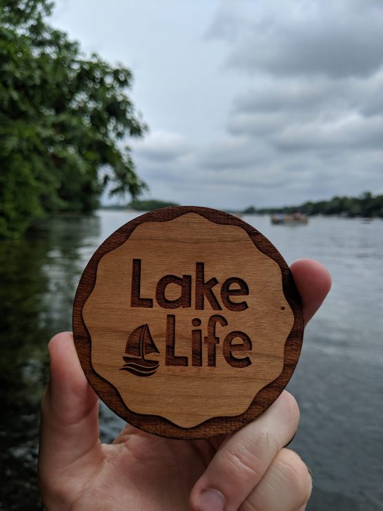 Lake Life Coaster with Sailboat on Okauchee Lake