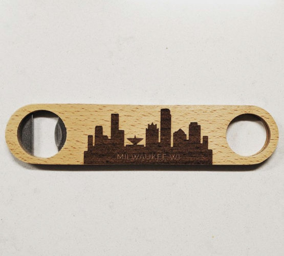 Milwaukee Skyline Wooden Bottle Opener